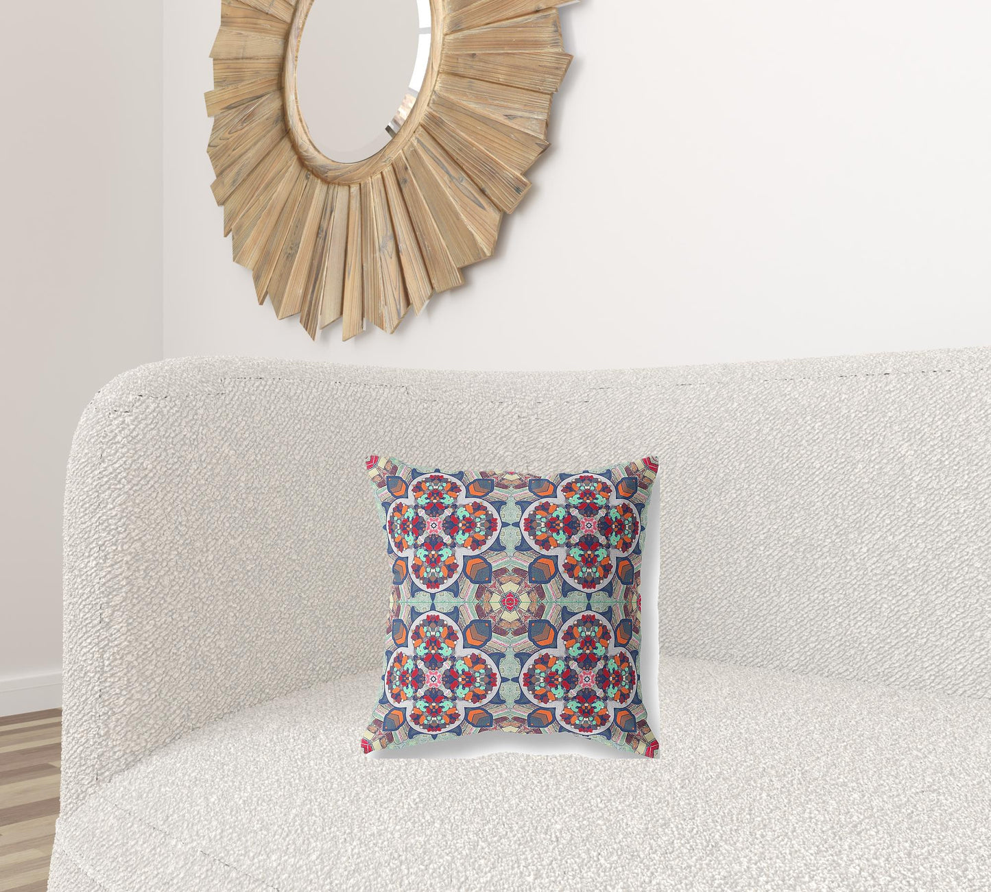 Orange Red Microsuede Quatrefoil Pillow