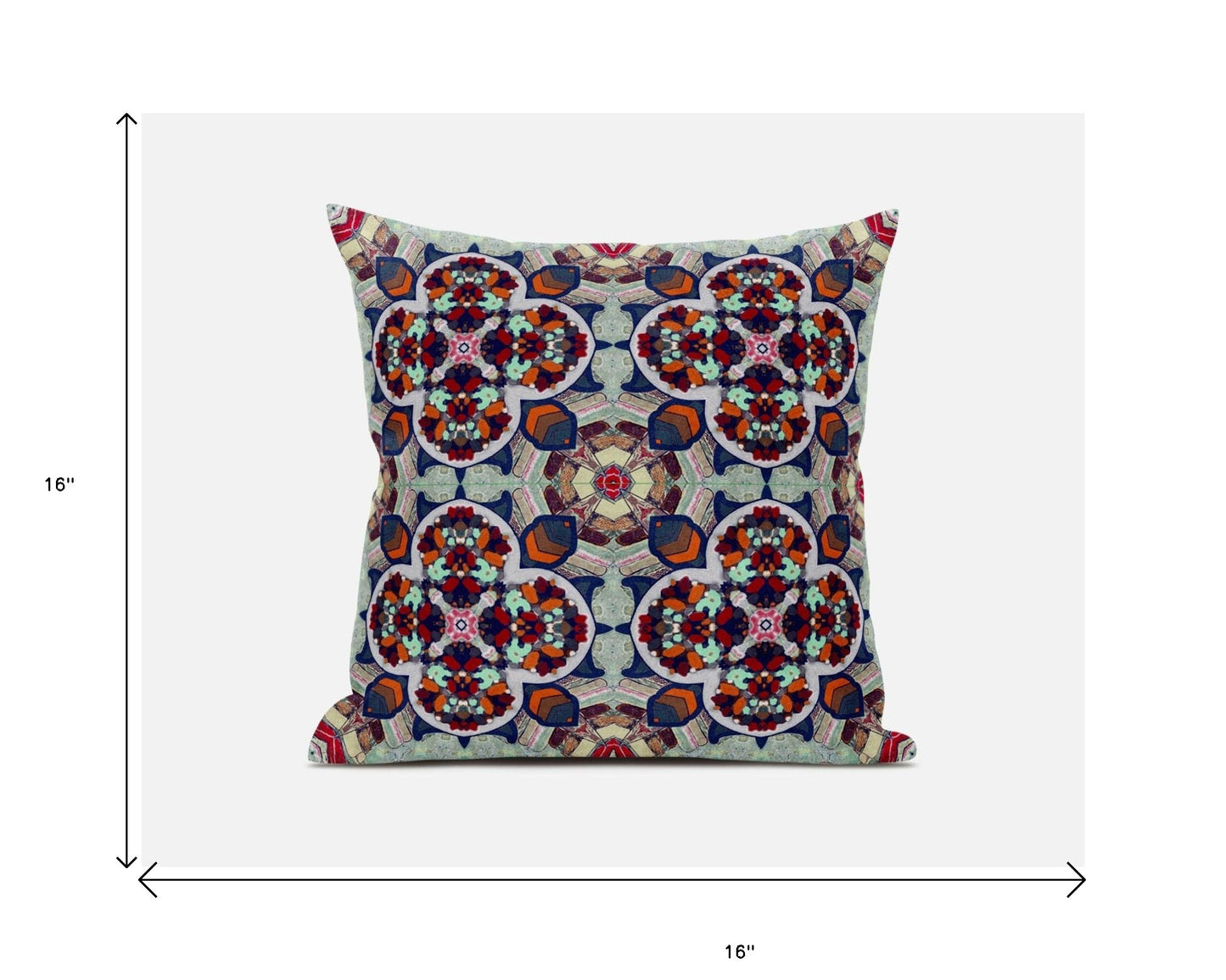 Orange Red Microsuede Quatrefoil Pillow