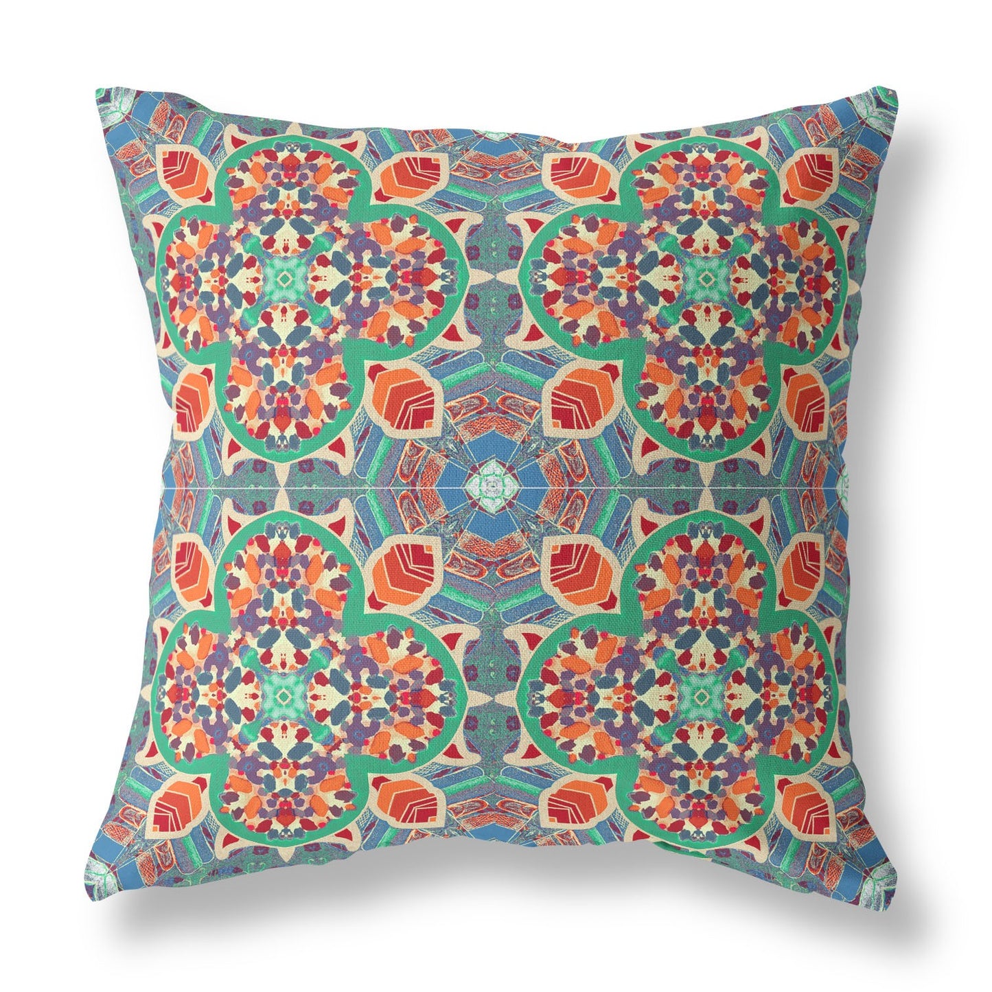 Orange Microsuede Quatrefoil Pillow