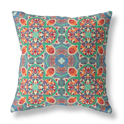 Orange Microsuede Quatrefoil Pillow