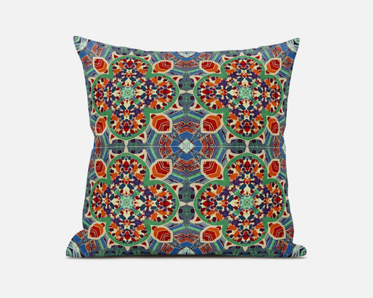 Orange Microsuede Quatrefoil Pillow