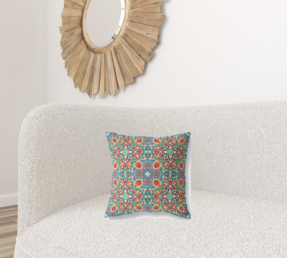 Orange Microsuede Quatrefoil Pillow