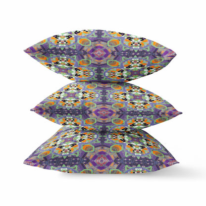 Purple Microsuede Quatrefoil Pillow