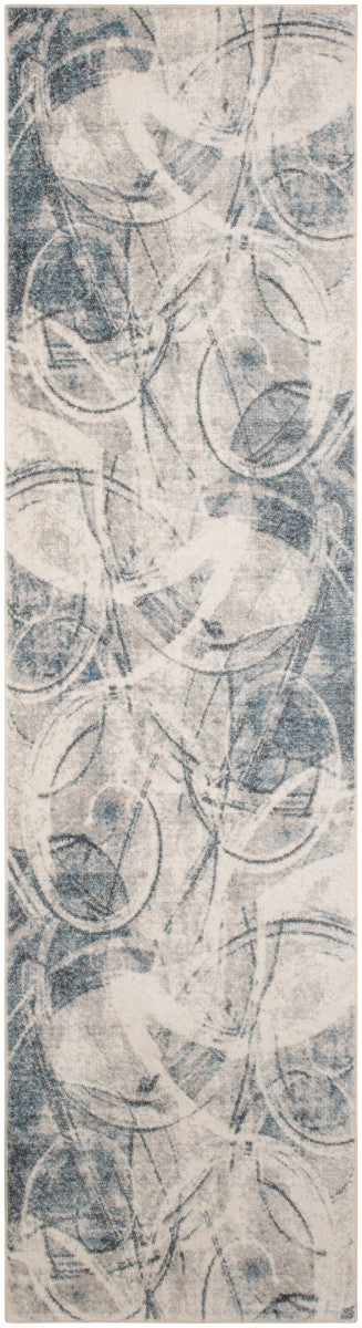 Nourison Astra Silver & Blue Pet Friendly Machine Washable Rug - 2' x 6'