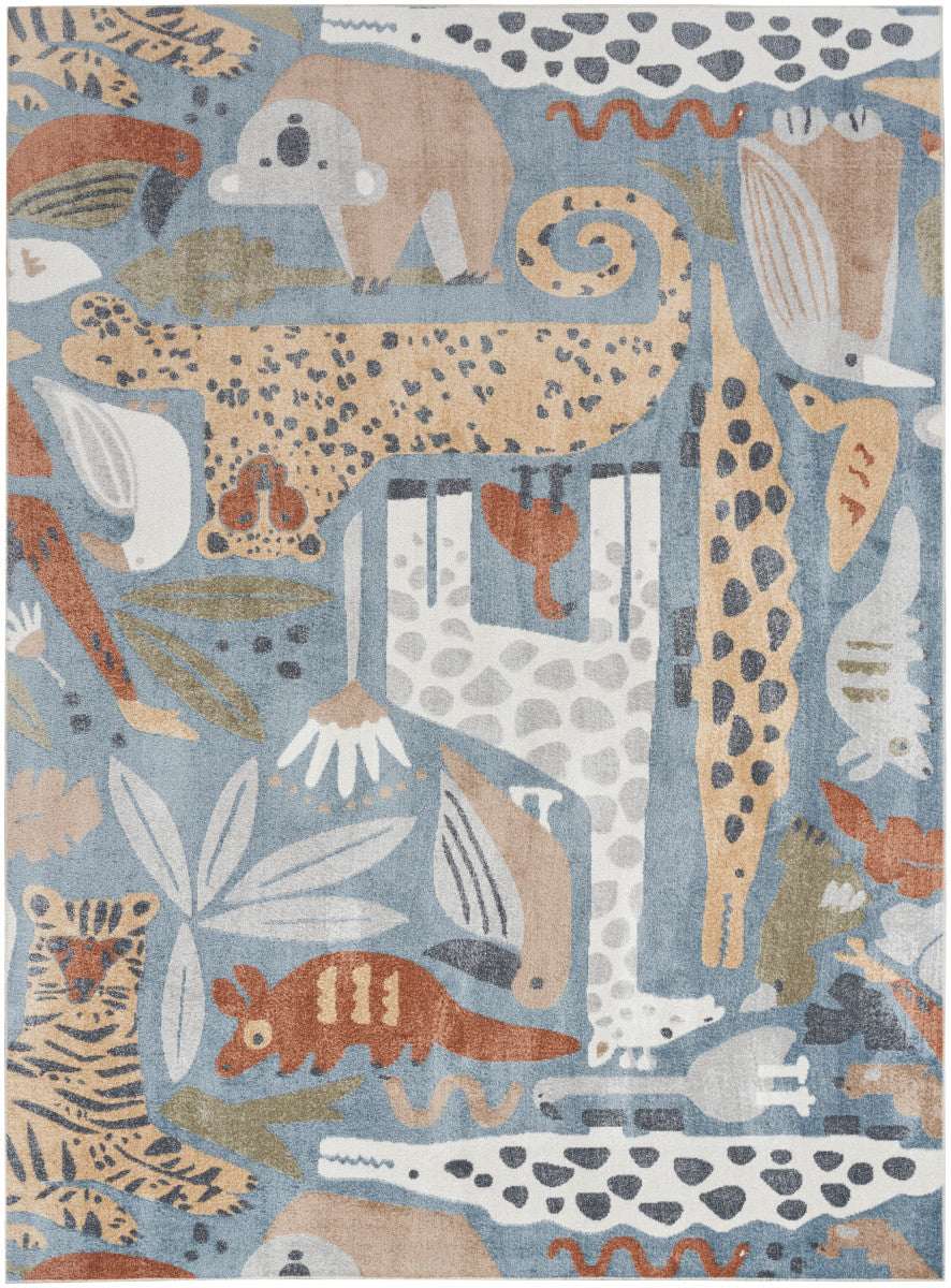 Nourison Astra Multicolor Pet Friendly Machine Washable Rug - 6'7" x 9'