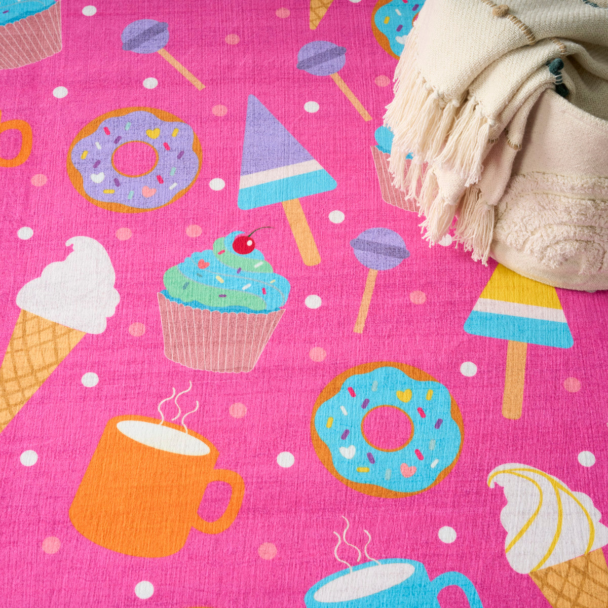Nourison Imagination Pink & Multicolor Machine Washable Rug - Room Scene