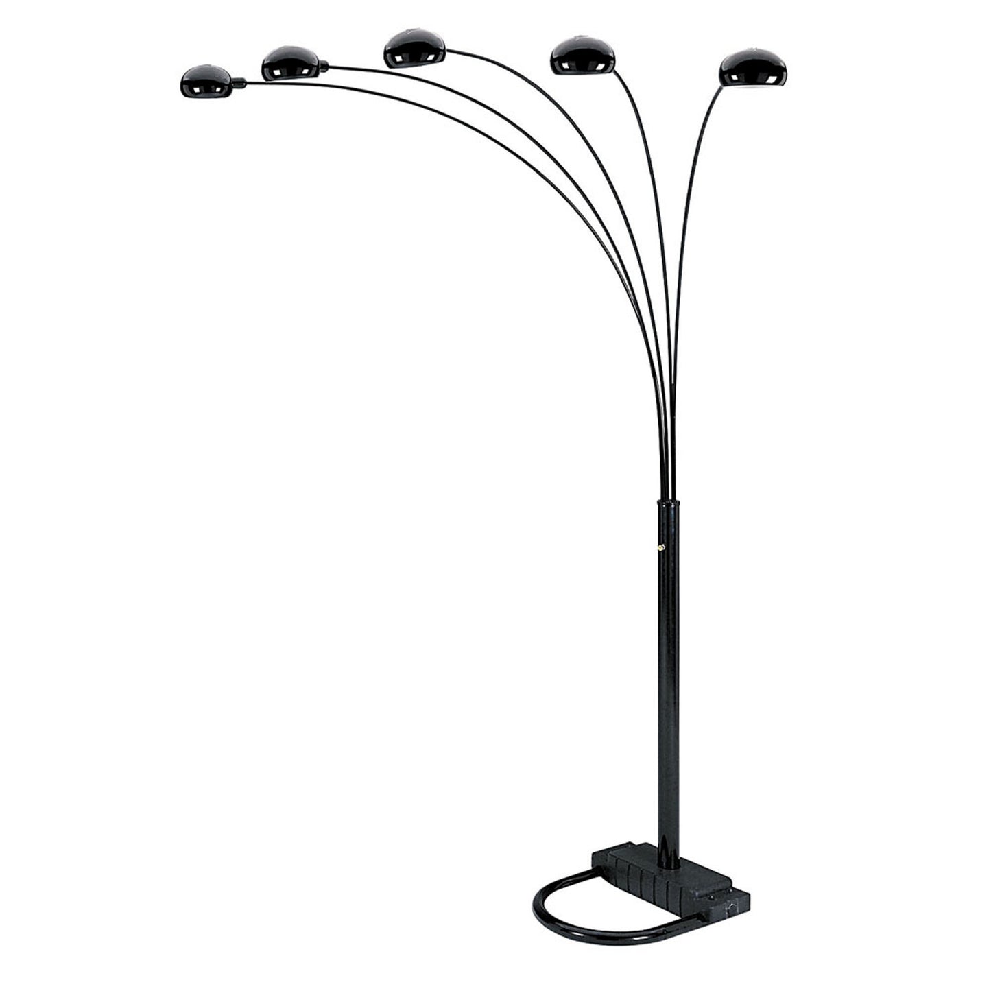 Black 5-Light Arc Floor Lamp w/ Shade