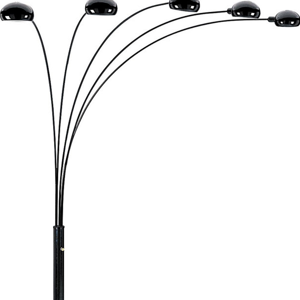 Black 5-Light Arc Floor Lamp w/ Shade