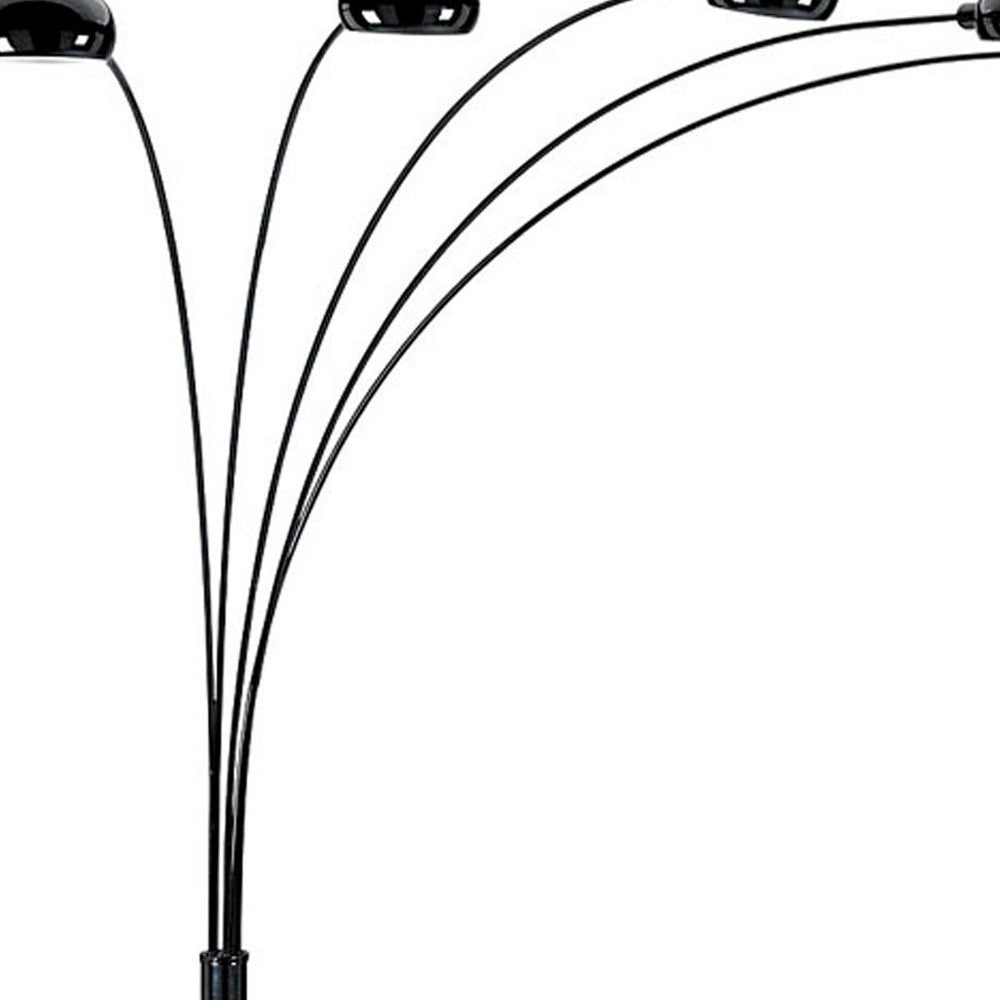 Black 5-Light Arc Floor Lamp w/ Shade