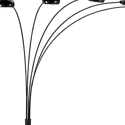 Black 5-Light Arc Floor Lamp w/ Shade