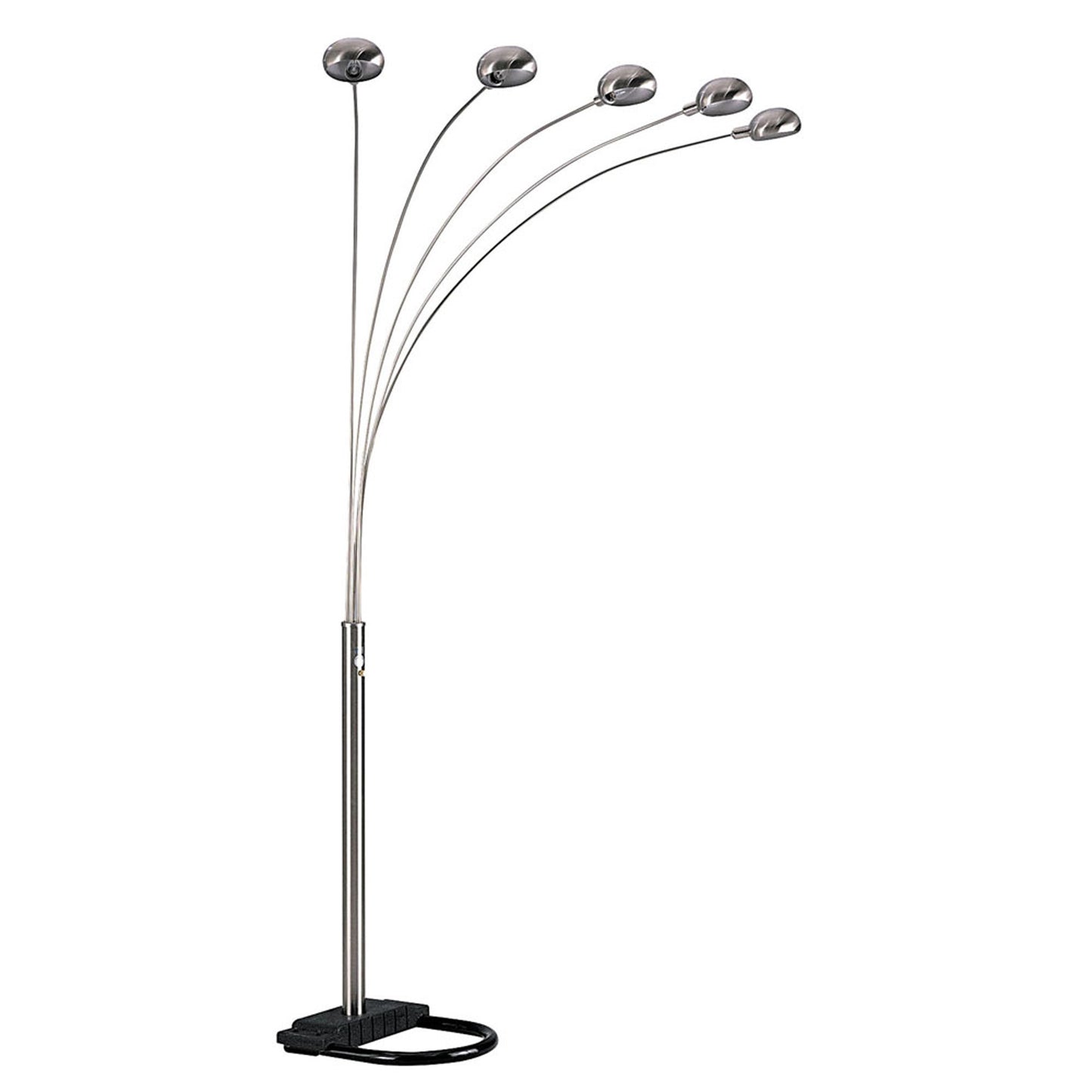 Nickel Five Lights Arc Floor Lamp w/ Shade