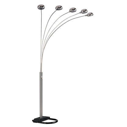 Nickel Five Lights Arc Floor Lamp w/ Shade