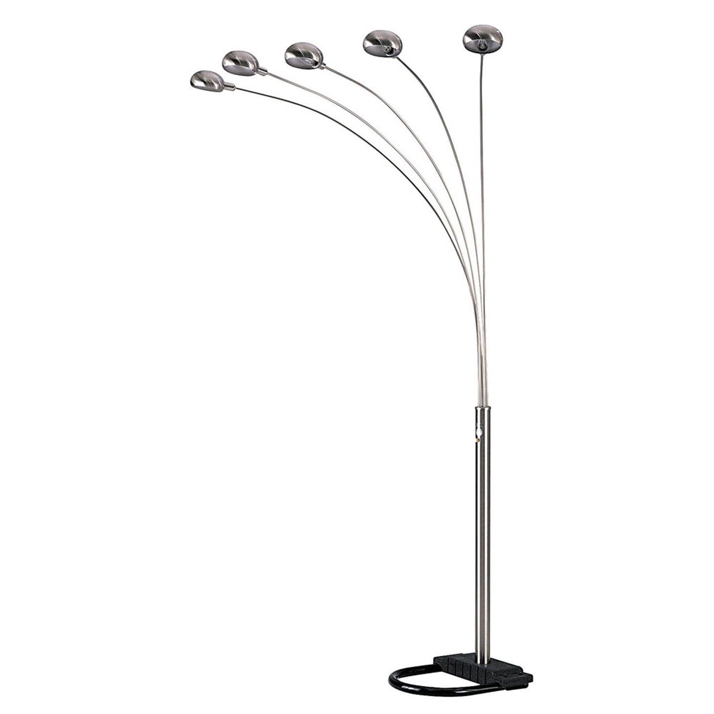 Nickel Five Lights Arc Floor Lamp w/ Shade