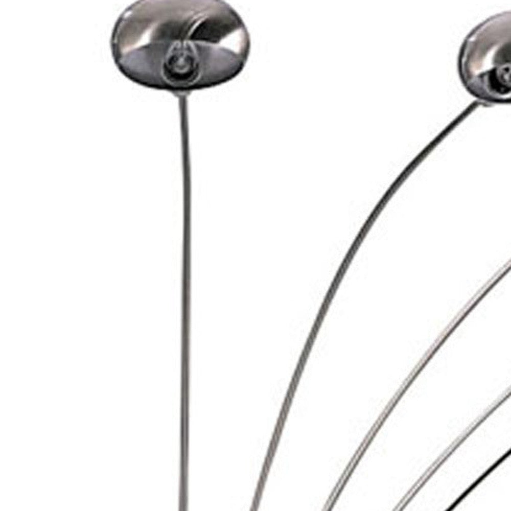 Nickel Five Lights Arc Floor Lamp w/ Shade