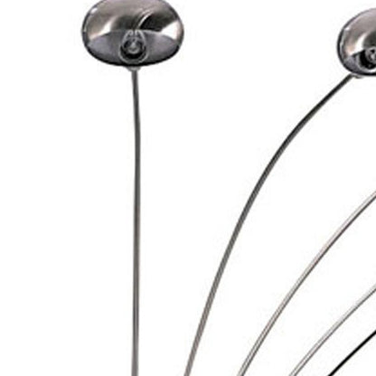 Nickel Five Lights Arc Floor Lamp w/ Shade