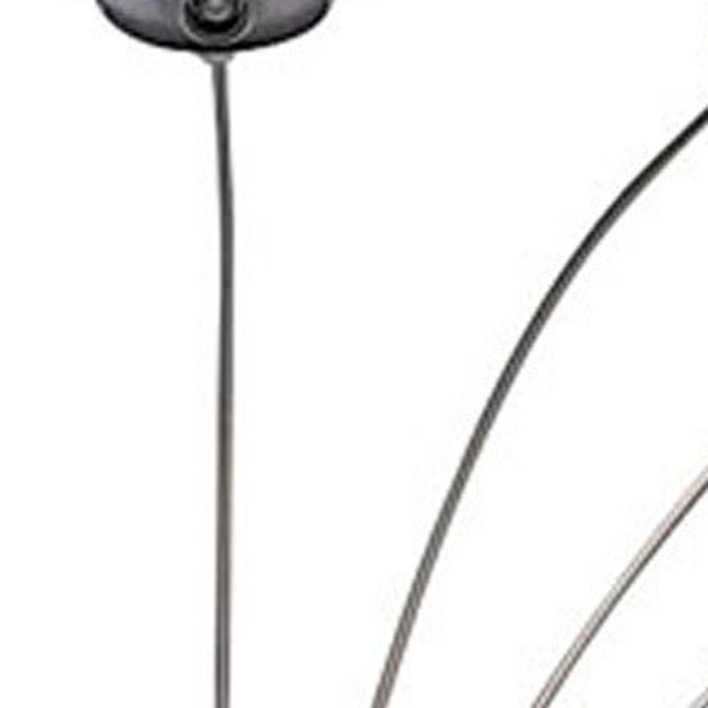 Nickel Five Lights Arc Floor Lamp w/ Shade