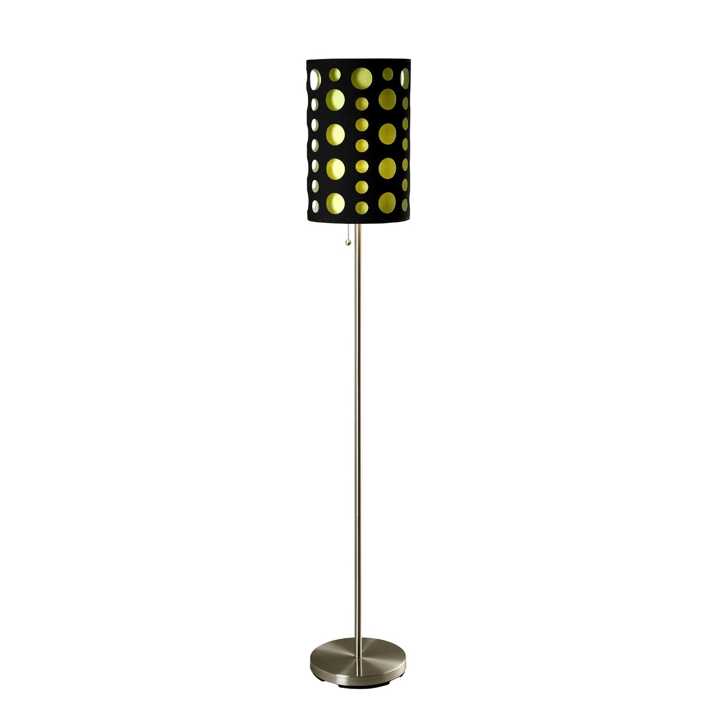 Steel Floor Lamp w/ Black & Green Shade