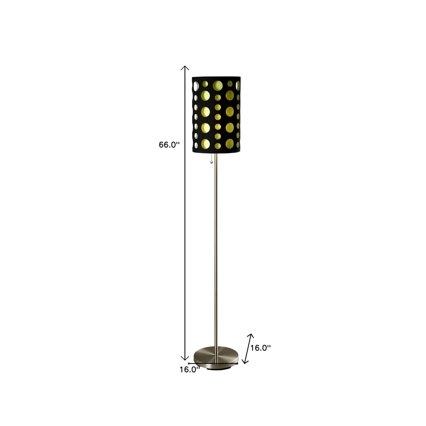 Steel Floor Lamp w/ Black & Green Shade