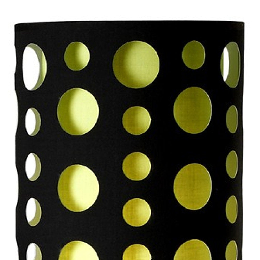 Steel Floor Lamp w/ Black & Green Shade