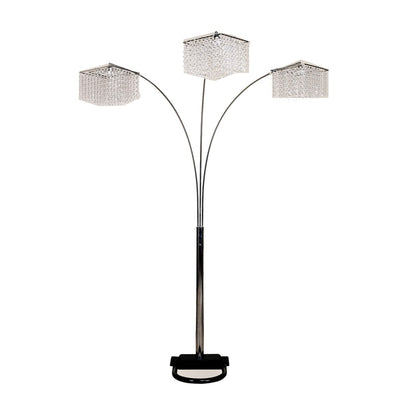 Floor Lamp w/ Three Hanging Crystal Shades