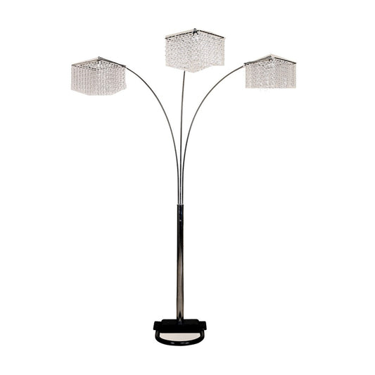 Floor Lamp w/ Three Hanging Crystal Shades