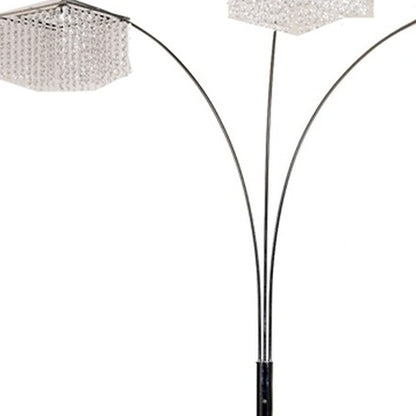 Floor Lamp w/ Three Hanging Crystal Shades