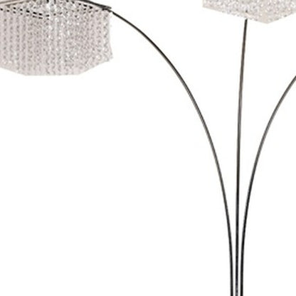 Floor Lamp w/ Three Hanging Crystal Shades