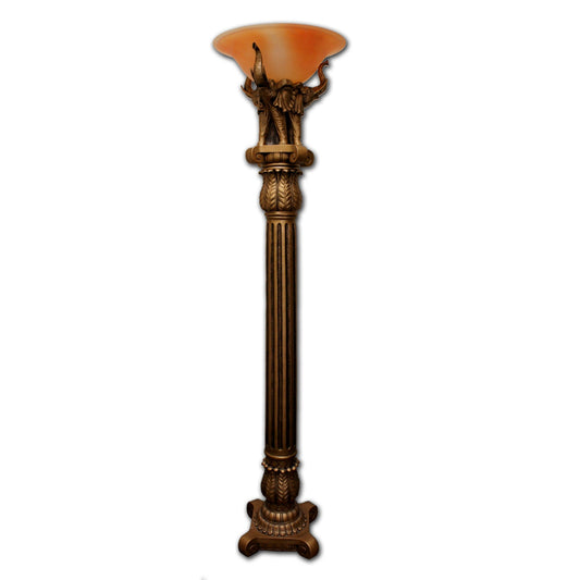 Pillar Table Lamp w/ Elephant Details
