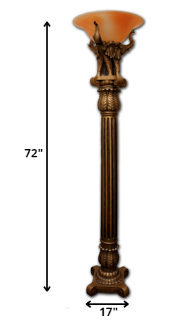 Pillar Table Lamp w/ Elephant Details