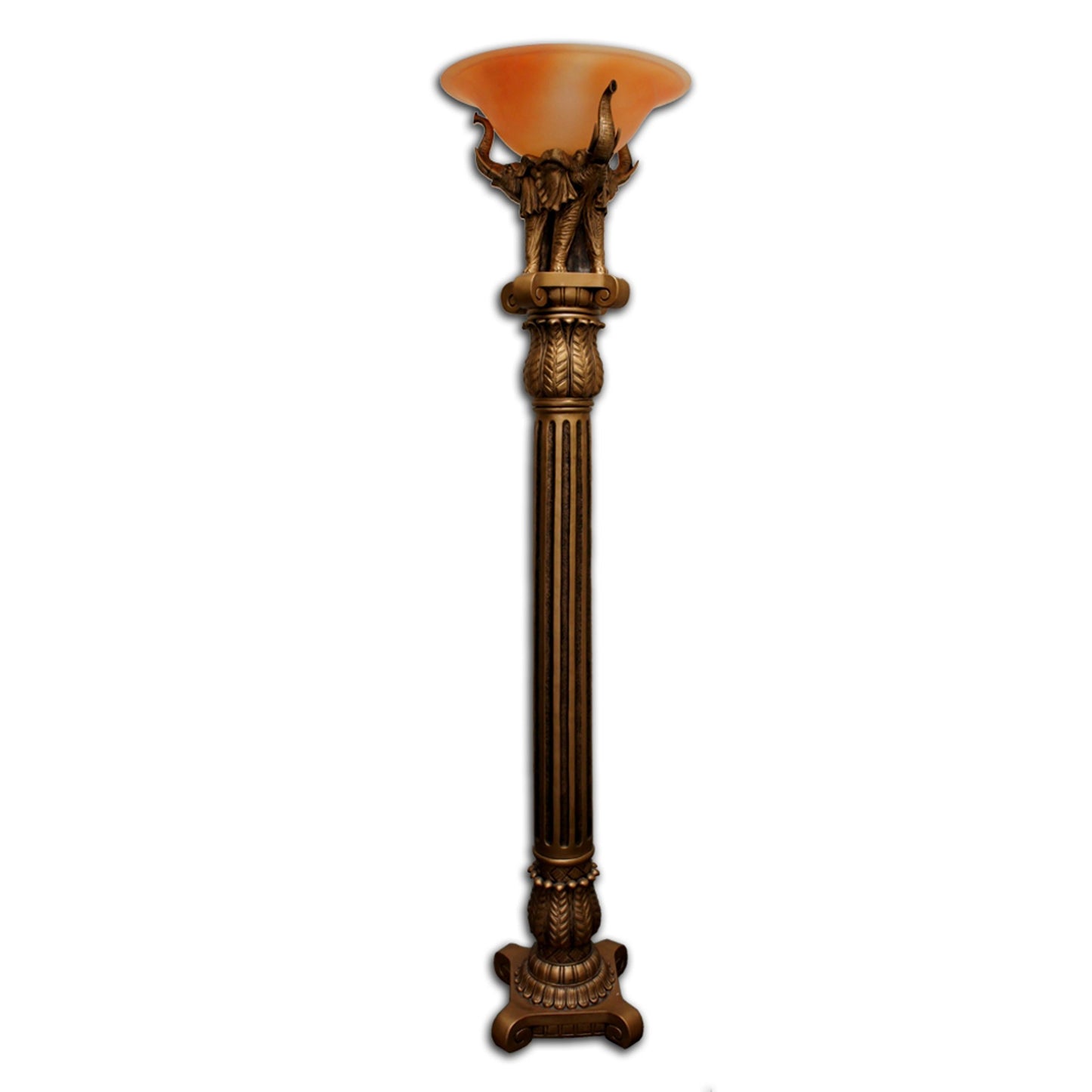Pillar Table Lamp w/ Elephant Details
