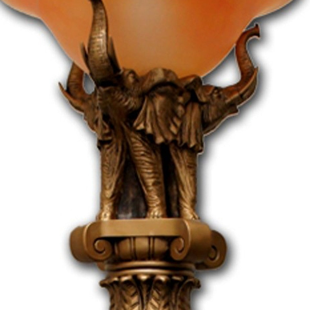 Pillar Table Lamp w/ Elephant Details