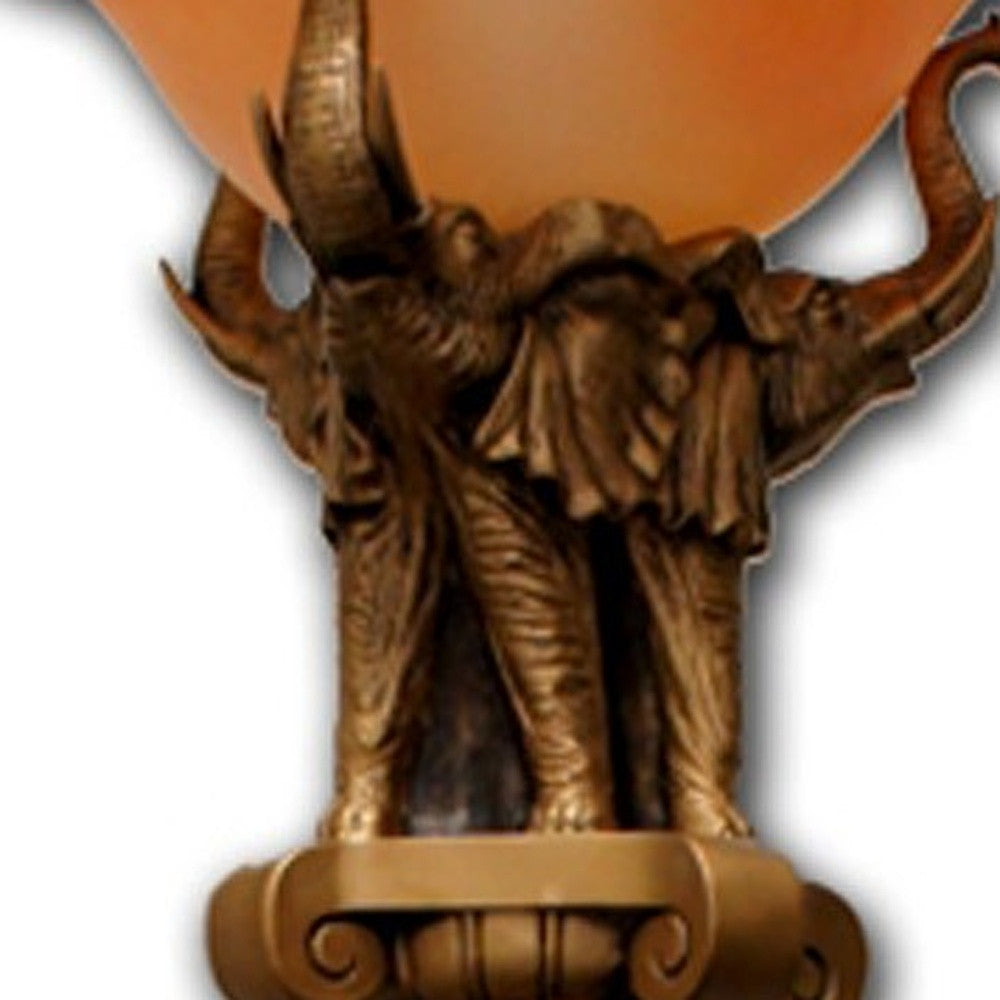 Pillar Table Lamp w/ Elephant Details