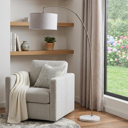 Beige & Antique Gold Floor Lamp w/ Shade