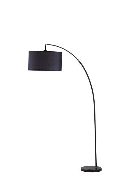 Sleek Black Arc Floor Lamp w/ Shade