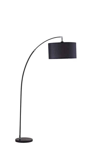 Sleek Black Arc Floor Lamp w/ Shade