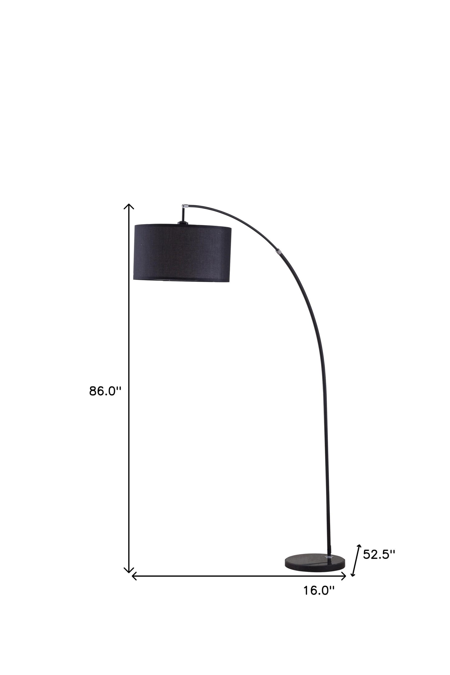 Sleek Black Arc Floor Lamp w/ Shade