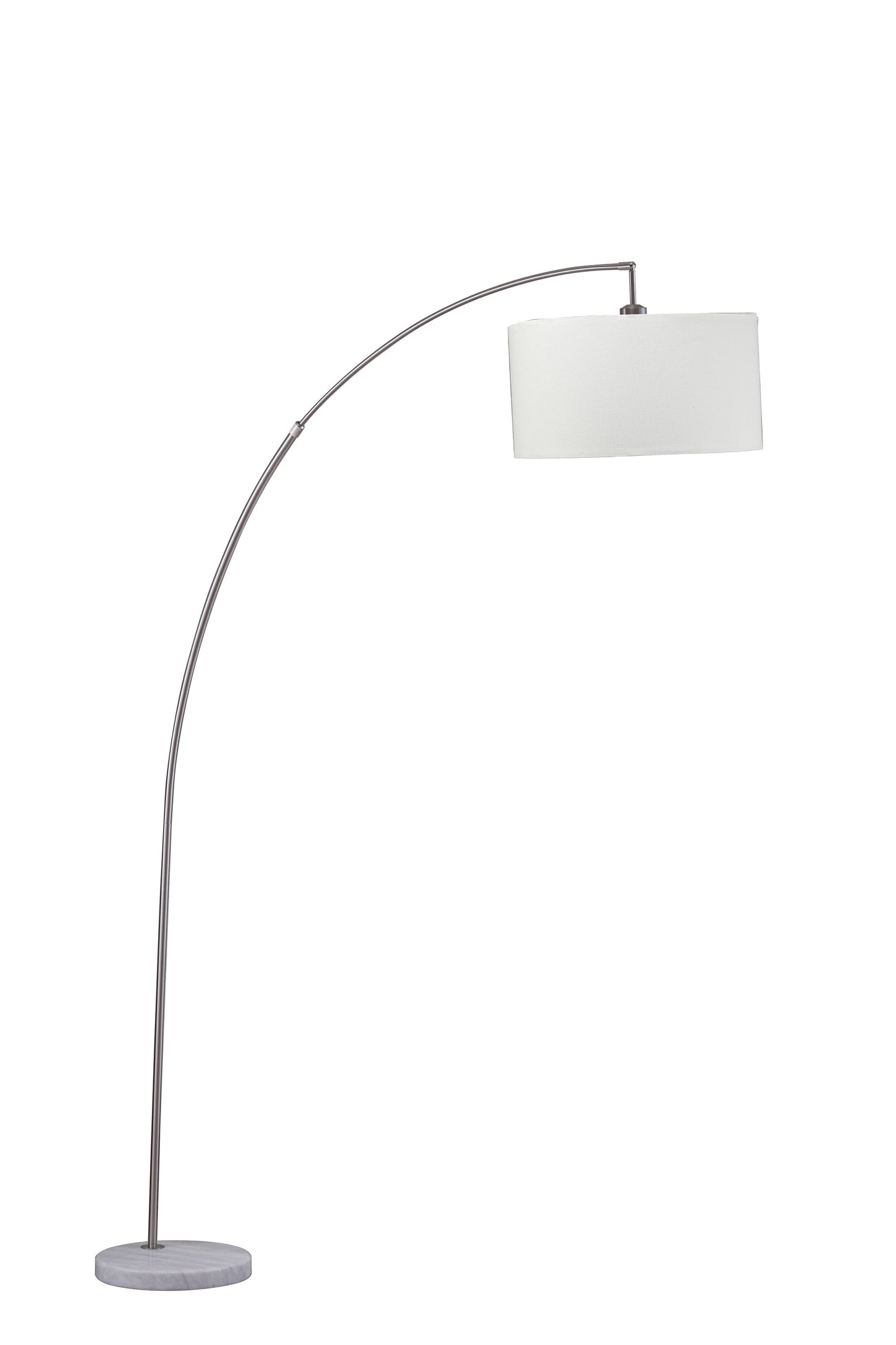 White & Silver Arc Floor Lamp w/ Shade