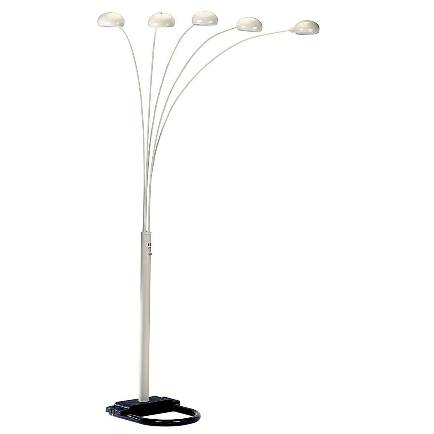 White 5-Light Arc Floor Lamp w/ White Shade