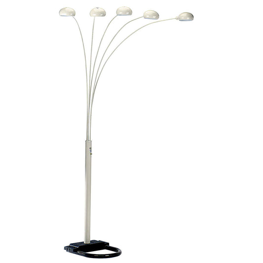 White 5-Light Arc Floor Lamp w/ White Shade