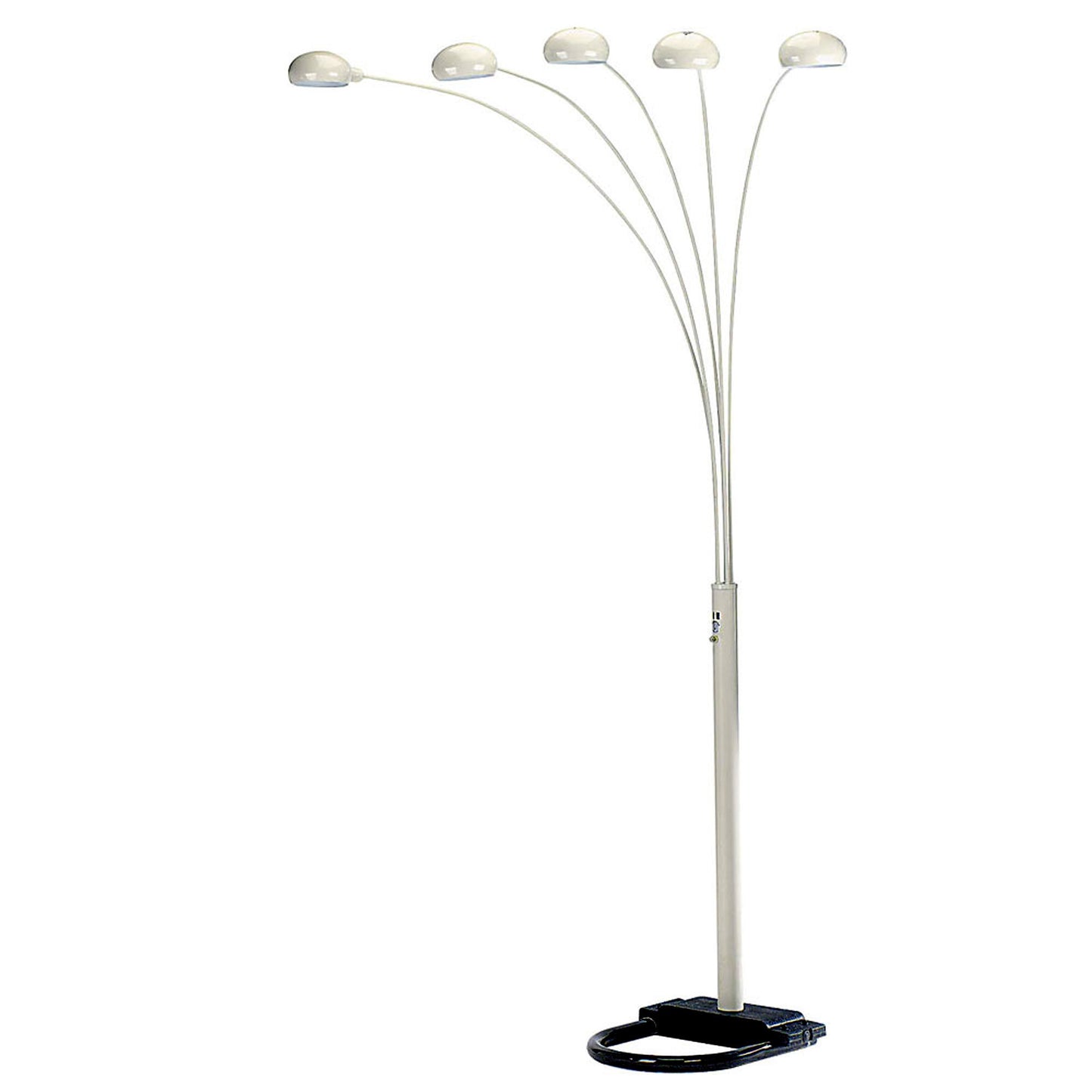 White 5-Light Arc Floor Lamp w/ White Shade