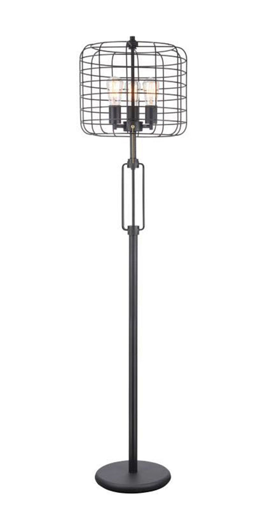 Black Three Lights Floor Lamp w/ Shade