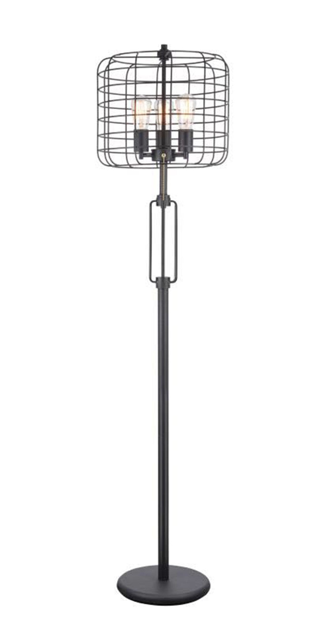 Black Three Lights Floor Lamp w/ Shade