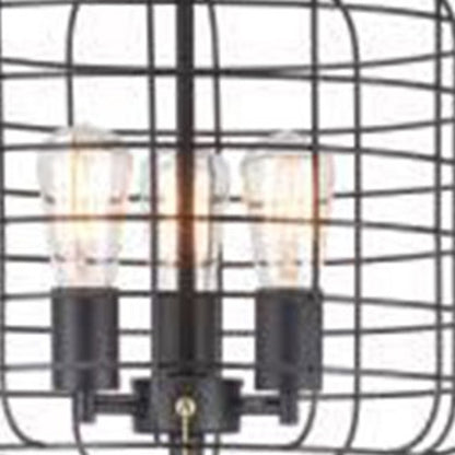 Black Three Lights Floor Lamp w/ Shade