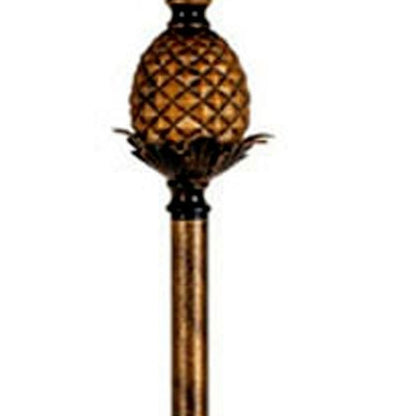 Antique Gold & Brown Traditional Pineapple Floor Lamp w/ Shade