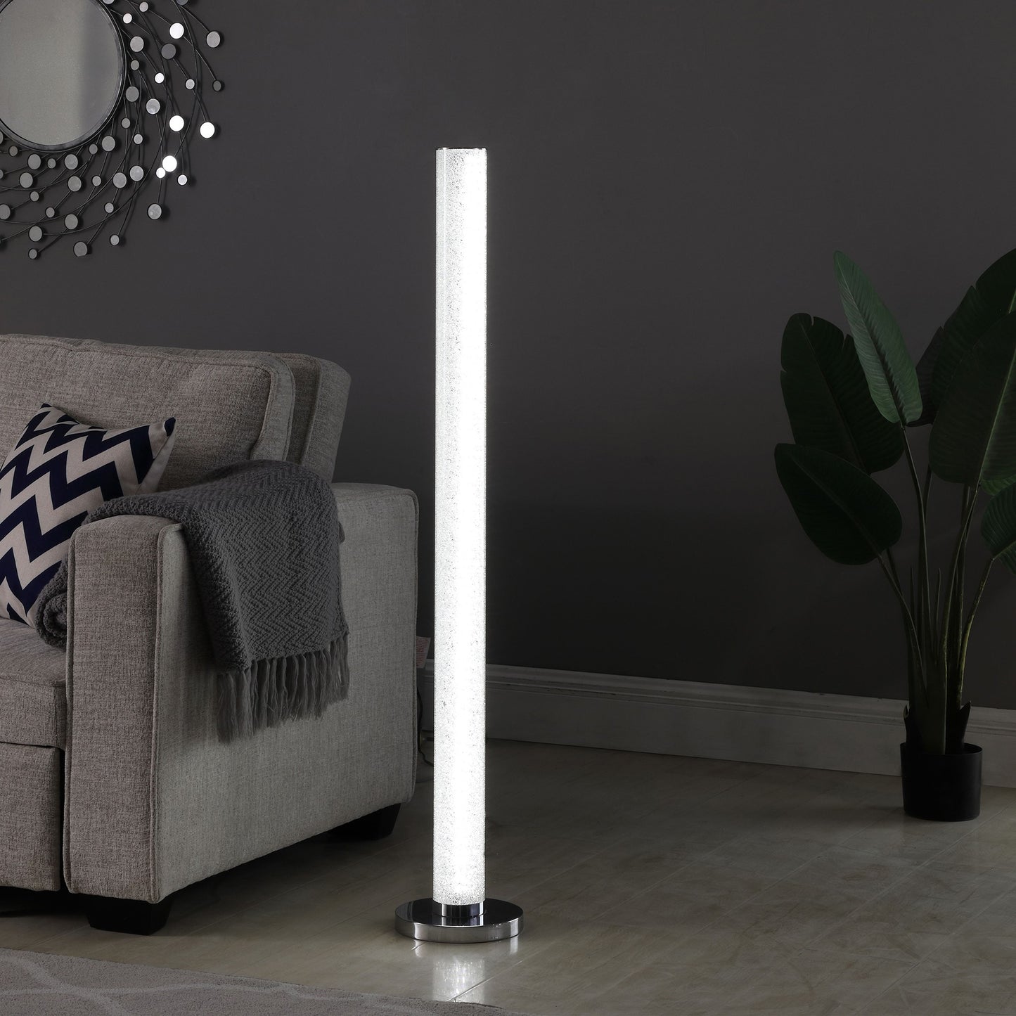 White Column Floor Lamp w/ Shade