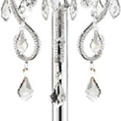 Steel 3-Light Candelabra Floor Lamp w/ Shade