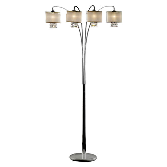Steel 4-Light Floor Lamp w/ Silver Shade
