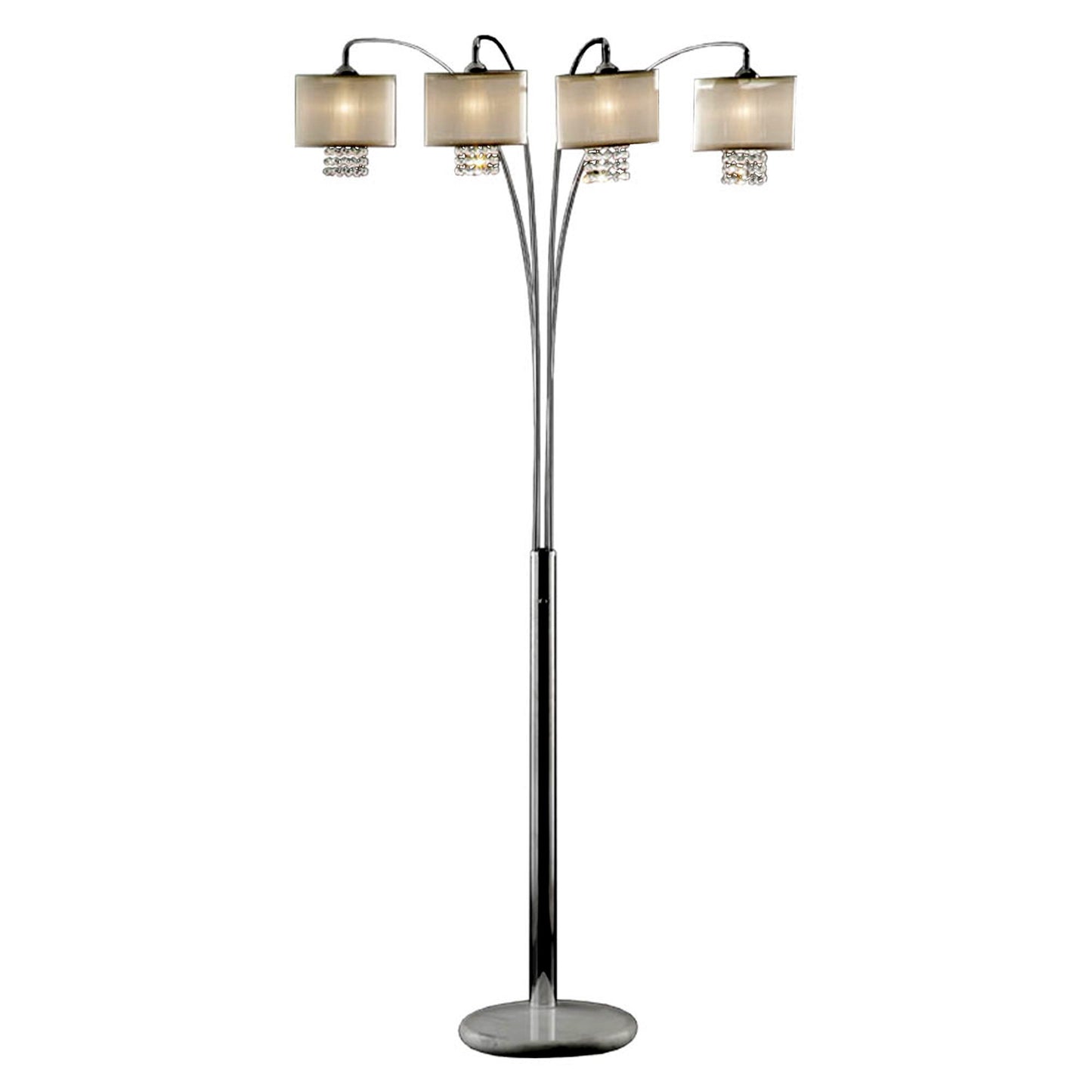 Steel 4-Light Floor Lamp w/ Silver Shade