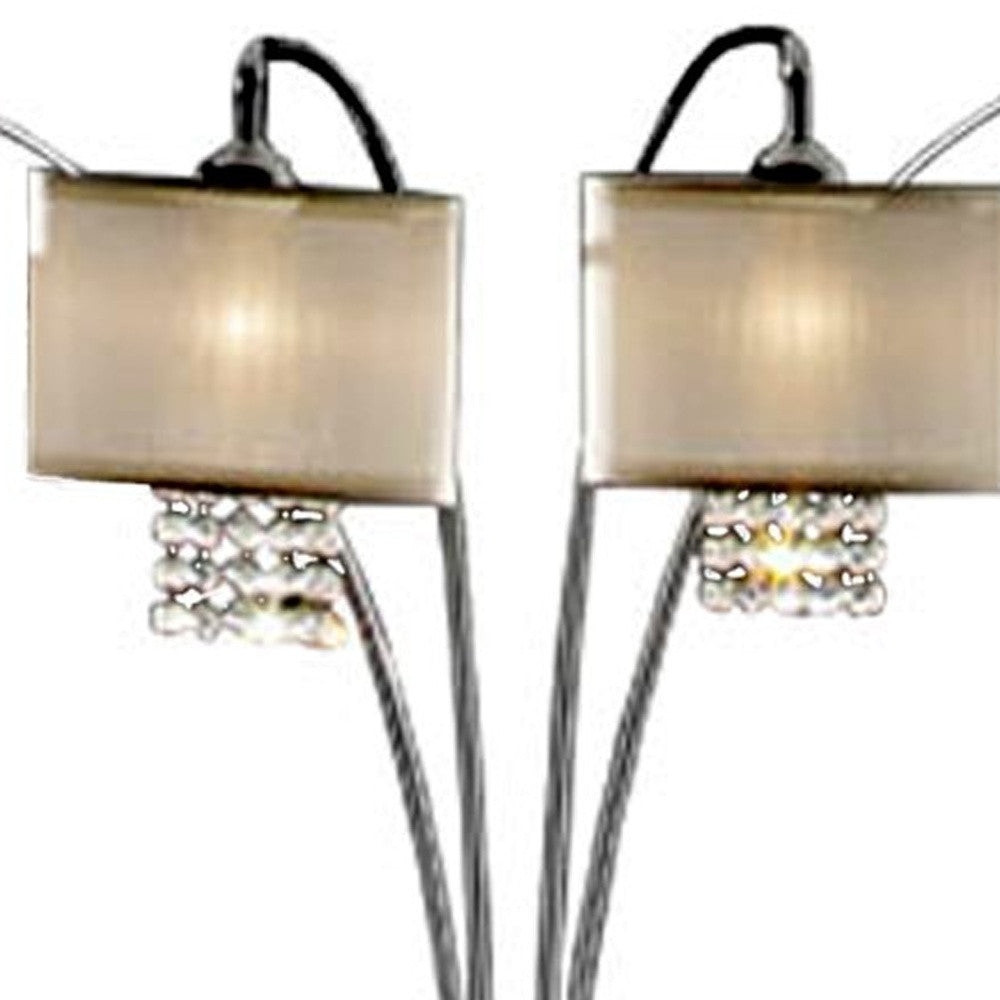 Steel 4-Light Floor Lamp w/ Silver Shade