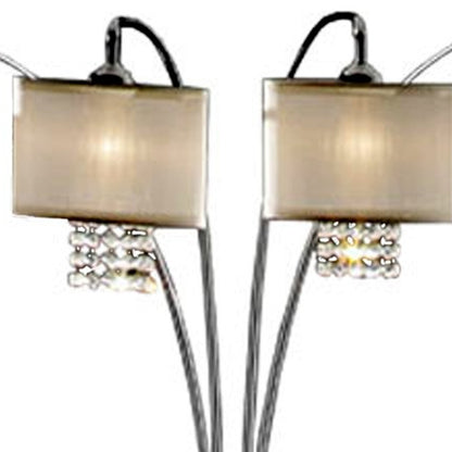 Steel 4-Light Floor Lamp w/ Silver Shade